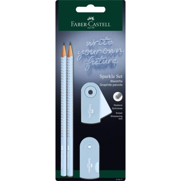 FABER-CASTELL Bleistift-Set SPARKLE, 4-tlg., B, sky blue, Blisterkarte