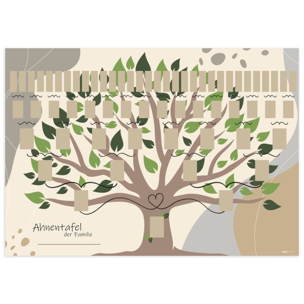 RNK Schmuck-Ahnentafel Illustrierter Baum f&uuml;r 6 Generationen, A1 2811