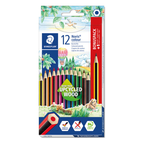 STAEDTLER Farbstifte Noris colour Promotion Set, 3 mm, Kartonetui 12 Farben sortiert + 1 Bleistift