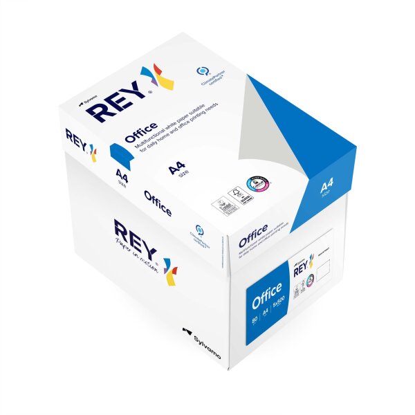 REY Office Businesspapier wei&szlig; A4 80g - 1 Karton (2.500 Blatt)