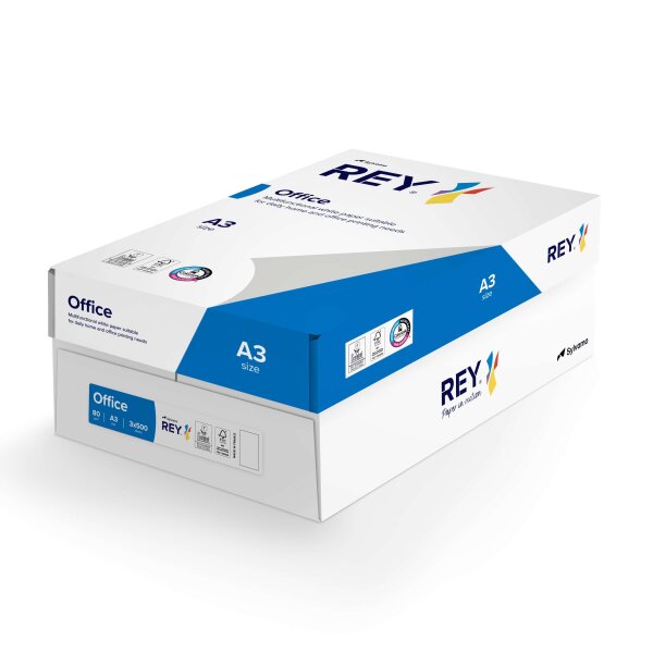 REY Office Businesspapier wei&szlig; A3 80g - 1 Palette (45.000 Blatt)