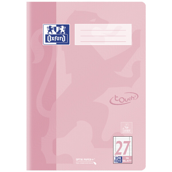 Oxford Schulheft Touch Pastell, DIN A4, Lineatur 25, flieder