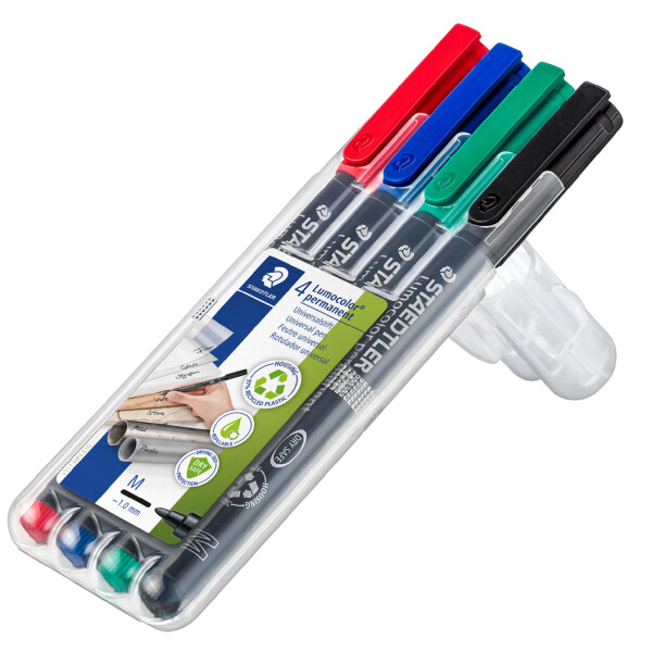 STAEDTLER Lumocolor Permanent-Marker 317M, 4er Etui
