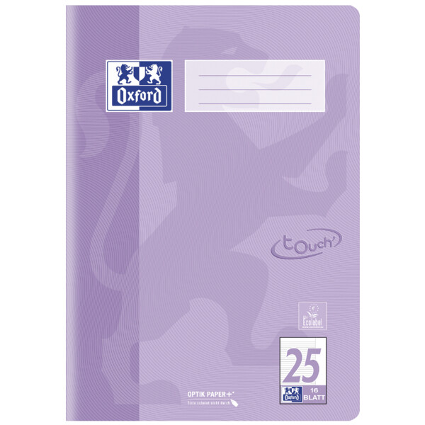 Oxford Schulheft Touch Pastell, DIN A4, Lineatur 26, blau