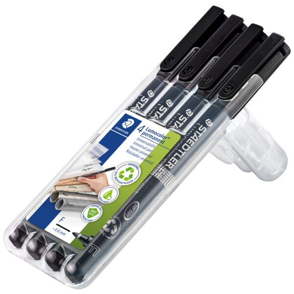 STAEDTLER Lumocolor Permanent-Marker 318F, 4er Etui