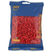 HAMA Bügelperlen midi, rot, 3.000er Beutel
