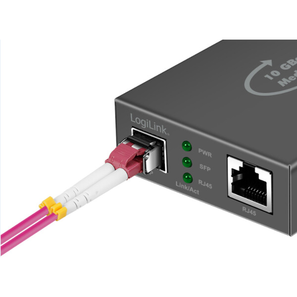 LogiLink 10 Gigabit Medienkonverter, RJ45 SFP+, schwarz