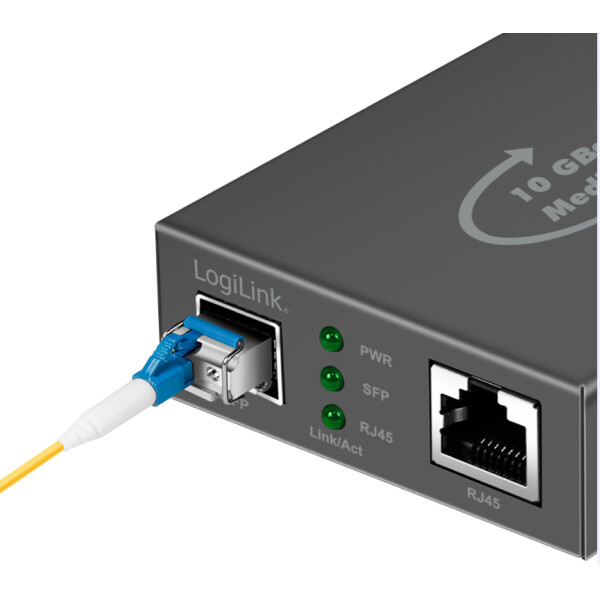 LogiLink 10 Gigabit Medienkonverter, RJ45 SFP+, schwarz