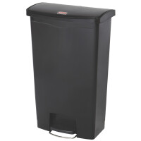 Rubbermaid Tret-Abfalleimer Slim Jim, 68 Liter, schwarz