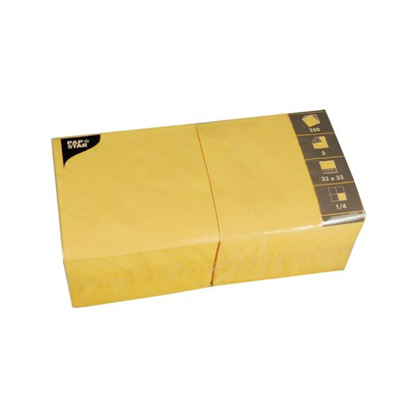 PAPSTAR Lunch-Servietten, 330 x 330 mm, 3-lagig, gelb