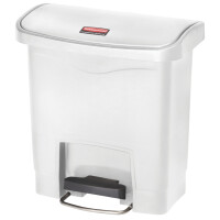 Rubbermaid Tret-Abfalleimer Slim Jim, 15 Liter, weiß