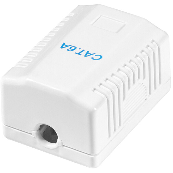 LogiLink Anschlussdose Kat.6A mit Aufputzbox, 2x RJ45, wei&szlig;
