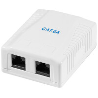 LogiLink Anschlussdose Kat.6A mit Aufputzbox, 2x RJ45,...