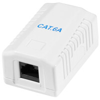 LogiLink Anschlussdose Kat.6A mit Aufputzbox, 2x RJ45, weiß