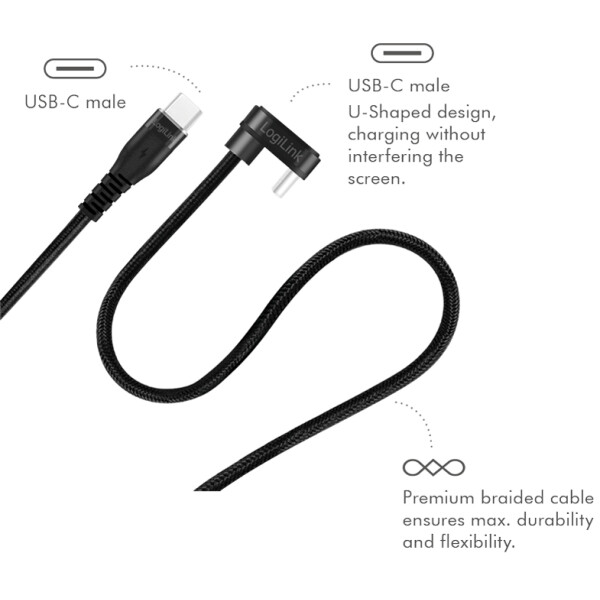 LogiLink USB 2.0 Kabel, USB-C - USB-C Stecker, 3,0 m