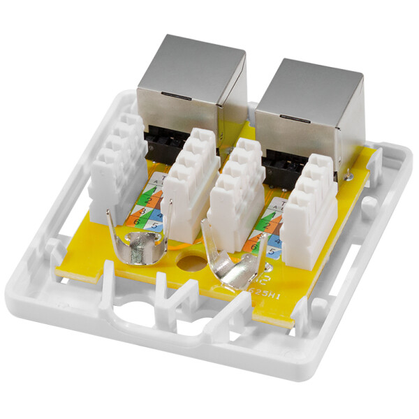 LogiLink Anschlussdose Kat.6A mit Aufputzbox, 2x RJ45, weiß
