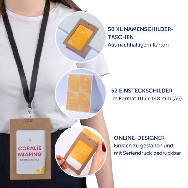 AVERY Namensschilder-Tasche XL, aus Karton, 105 x 148 mm