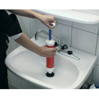 BRÜDER MANNESMANN Abflussreinigerpumpe, weiß rot