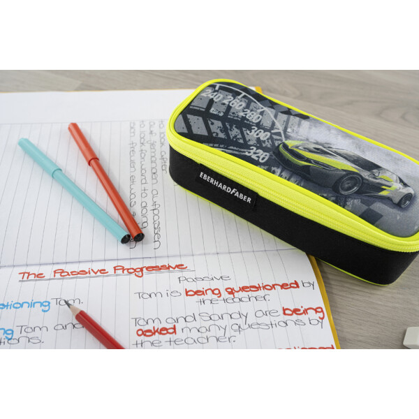 EBERHARD FABER Schlamper-Etui Race Car, schwarz neongelb