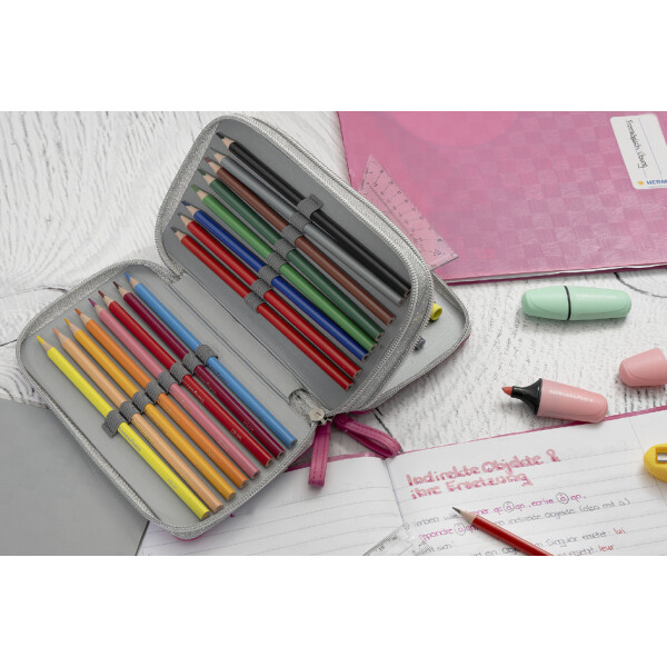 EBERHARD FABER Schüleretui Double Decker, 30-teilig, pink