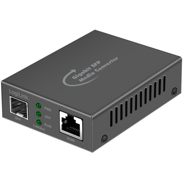 LogiLink Gigabit Medienkonverter, RJ45 SFP, schwarz