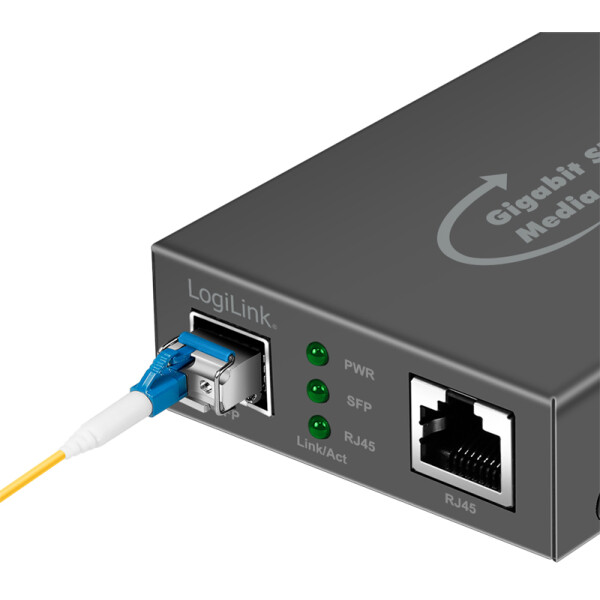 LogiLink Gigabit Medienkonverter, RJ45 SFP, schwarz