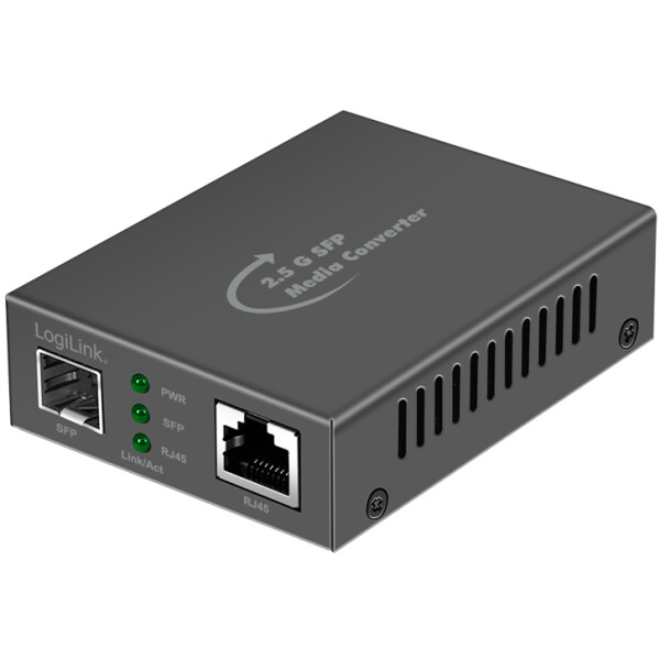 LogiLink 2,5 Gigabit Medienkonverter, RJ45 SFP, schwarz