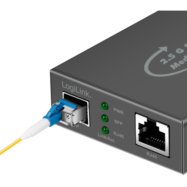 LogiLink 2,5 Gigabit Medienkonverter, RJ45 SFP, schwarz
