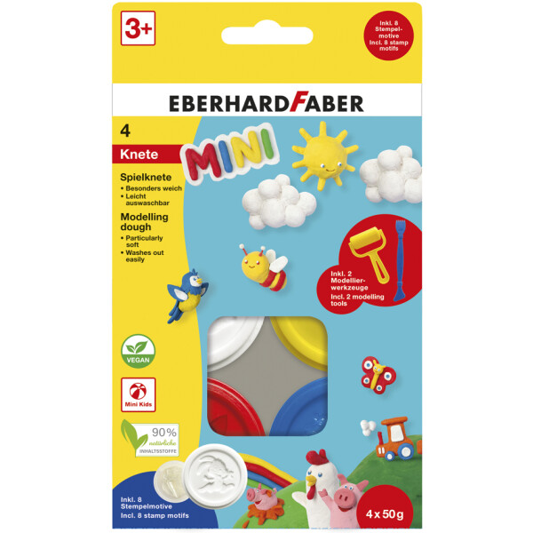 EBERHARD FABER Spielknete-Set Mini Kids, Sonderfarben