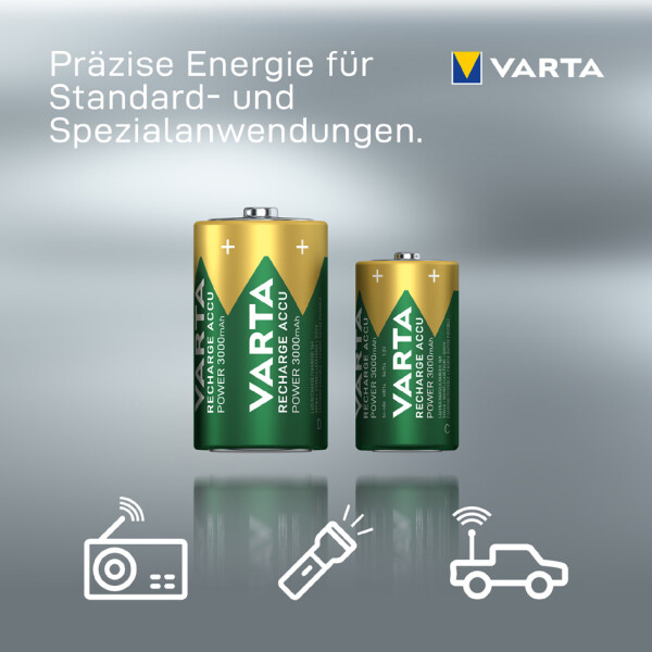 VARTA NiMH Akku "RECHARGE ACCU Power", Baby (C), 3000 mAh