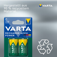 VARTA NiMH Akku "RECHARGE ACCU Power", Baby (C), 3000 mAh