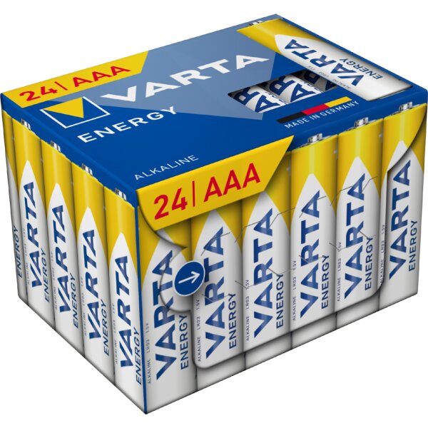 VARTA Alkaline Batterie Energy, 24er Cube Pack, Micro AAA