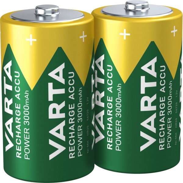 VARTA NiMH Akku "RECHARGE ACCU Power", Mono (D), 3000 mAh