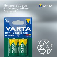 VARTA NiMH Akku "RECHARGE ACCU Power", Mono (D), 3000 mAh