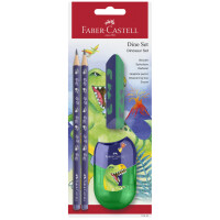 FABER-CASTELL Schreibset Dino, blau, 4-teilig