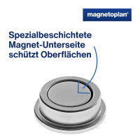magnetoplan Discofix Neodym-Magnete "forte", silber, 25 mm