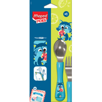 Maped PICNIK Besteck-Set WASCHBÄR, 3-teilig, blau
