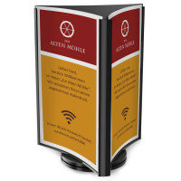 deflecto Tischaufsteller, drehbar, 3-seitig, DIN lang