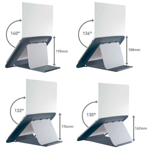 LEITZ Notebookständer Ergo Cosy, 13" bis 17", höhenverstellbar, grau 6426-00-89