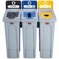 Rubbermaid Slim Jim Recycling-Station, 3 x 87 Liter