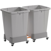 DURABLE Fahrwagen DURABIN 90 L, aus rPP, 4 Lenkrollen, grau