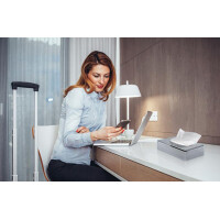 MOOR Kosmetiktuch-Spender KIM, Chrom, silber