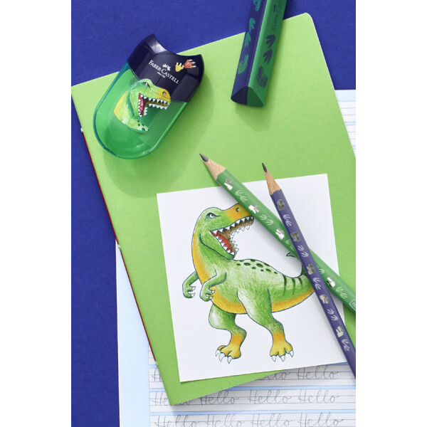 FABER-CASTELL Schreibset Dino Jumbo, grün, 3-teilig