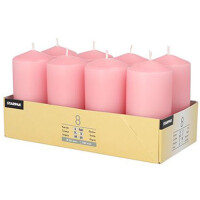 STARPAK Stumpenkerze, Durchmesser: 50 mm, altrosa, 8er