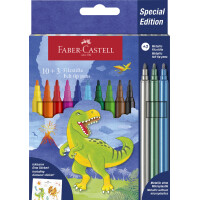 FABER-CASTELL Fasermaler Dino, 10+3 Kartonetui