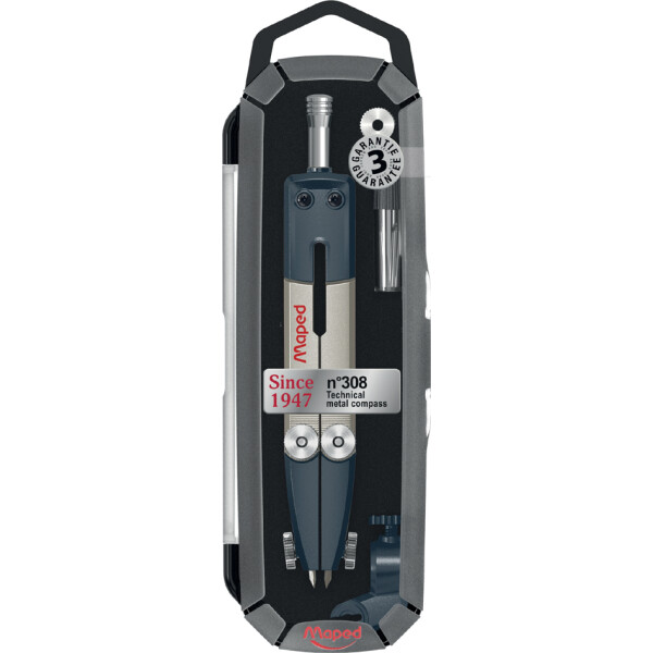 Maped Zirkelkasten No.308, schwarz, 3-teilig