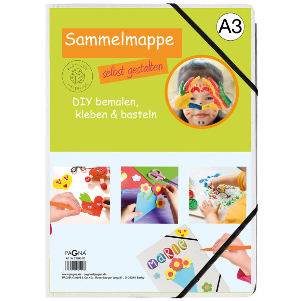 PAGNA Eckspannermappe "DIY", DIN A3, Karton, wei&szlig;