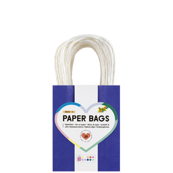 folia Papier-Tragetaschen BASIC, Gr&ouml;&szlig;e: S, farbig sortiert