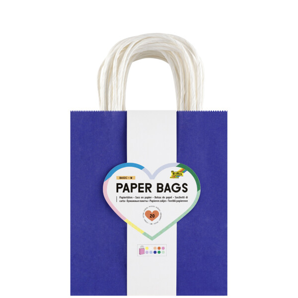 folia Papier-Tragetaschen BASIC, Gr&ouml;&szlig;e: S, farbig sortiert
