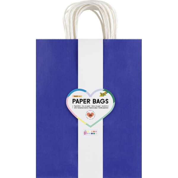 folia Papier-Tragetaschen BASIC, Gr&ouml;&szlig;e: S, farbig sortiert